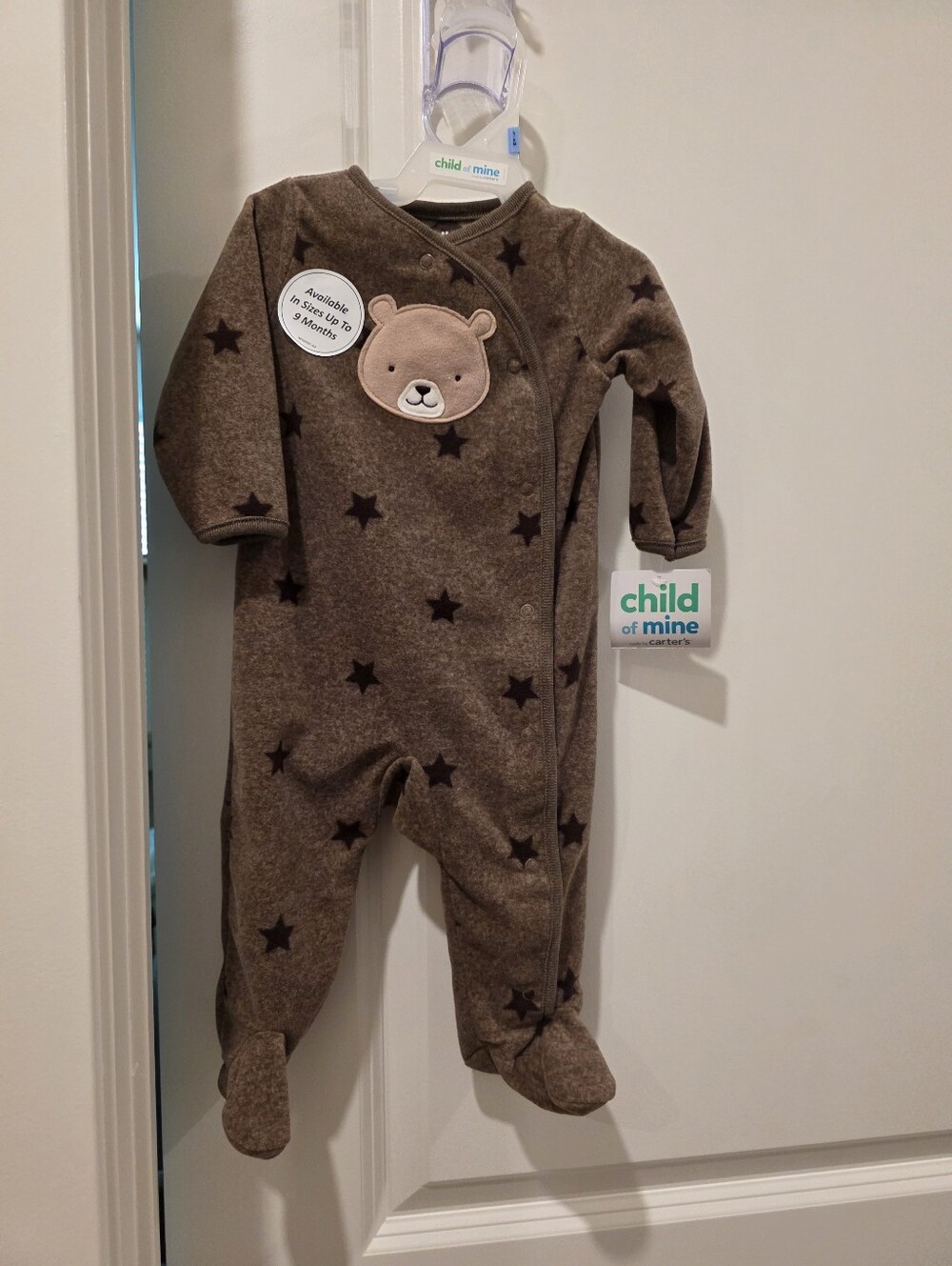 child of mine Brown Star Bear Footed Sleeper